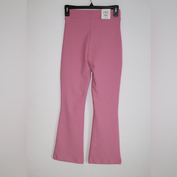 Zara | Pink Ribbed Flare Leggings Size S - Picture 3 of 3